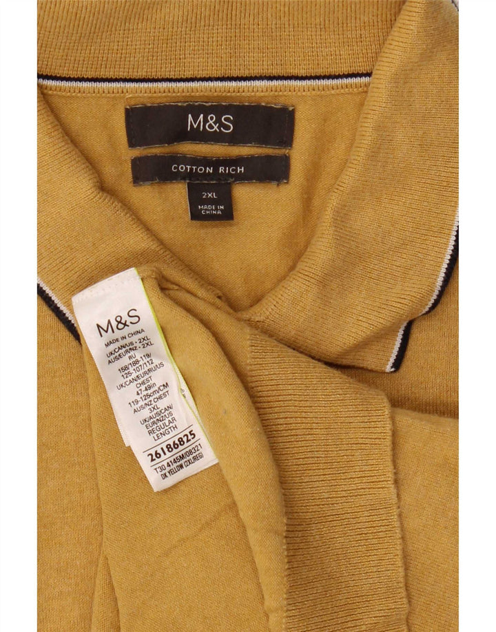 Marks & Spencer Polo para hombre 2XL Algodón amarillo