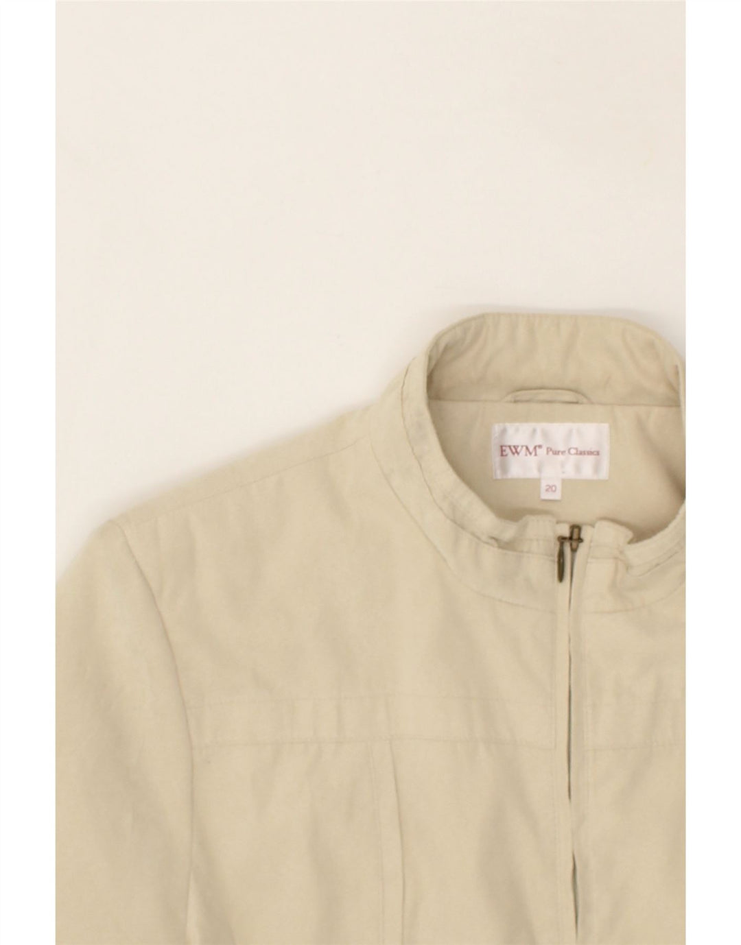 VINTAGE Womens Bomber Jacket UK 20 2XL Beige Polyester Vintage Vintage and Second-Hand Vintage from Messina Hembry 
