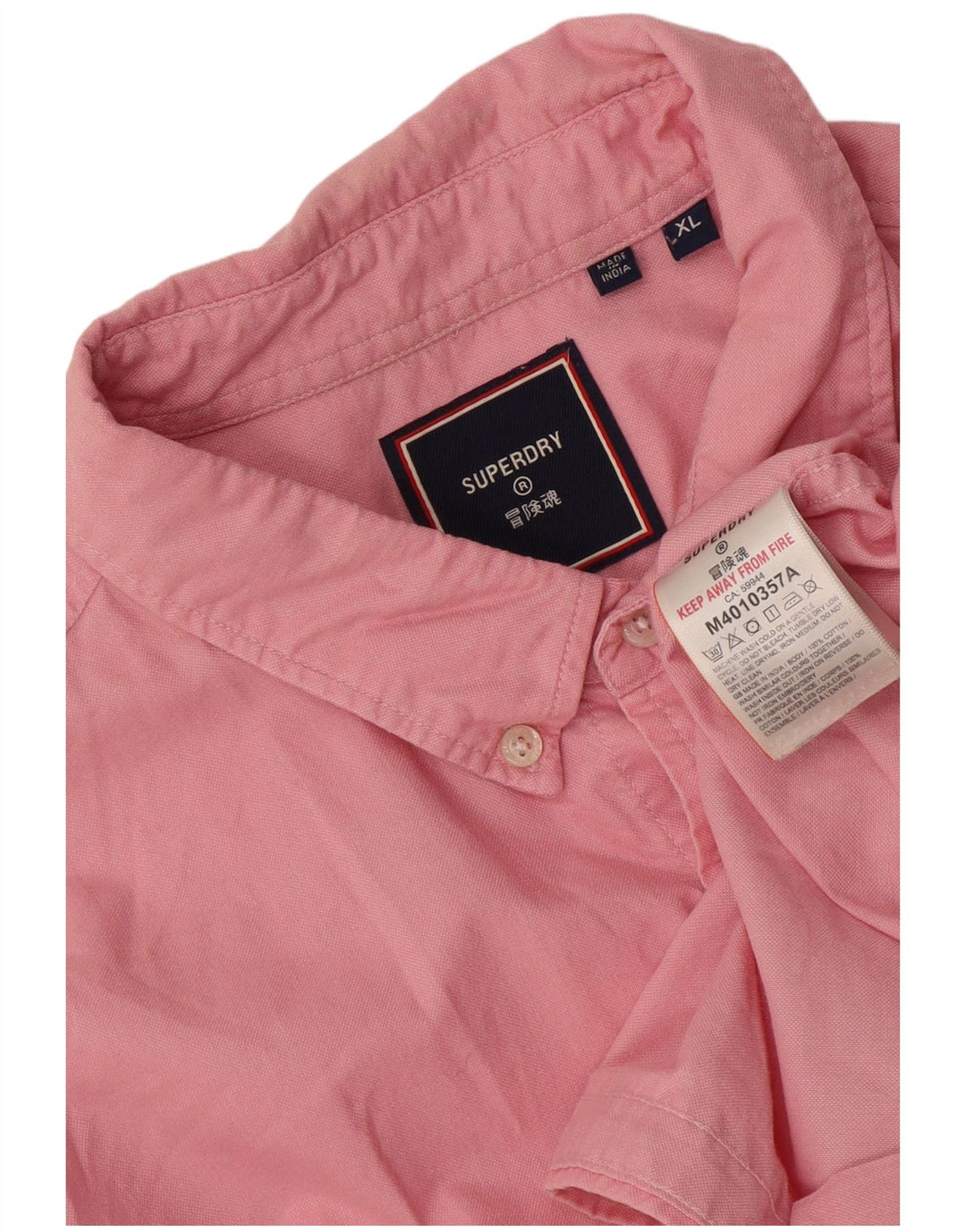 Camisa Superdry Hombre XL Algodón Rosa
