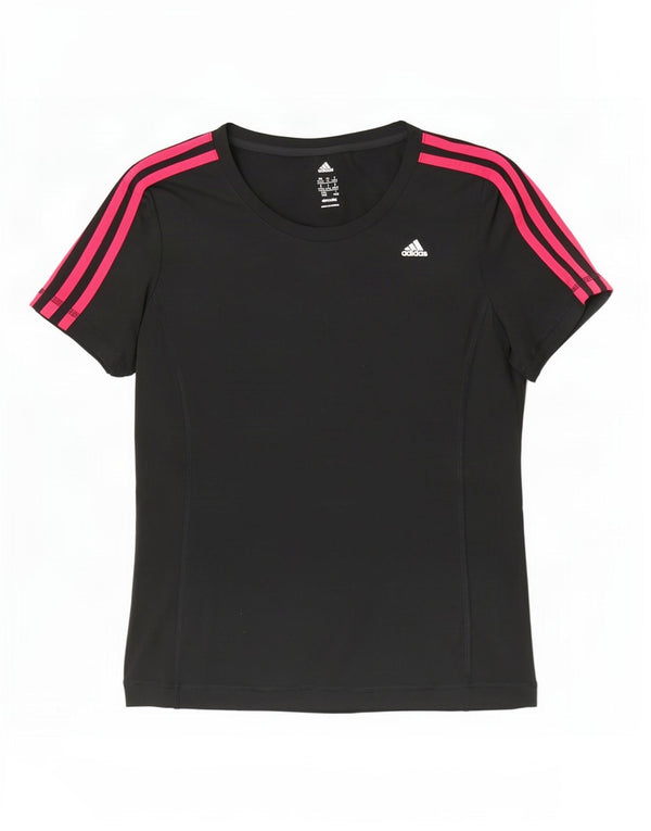 Adidas Mujer Climalite Camiseta Top UK 12/14 Mediano Negro Poliéster