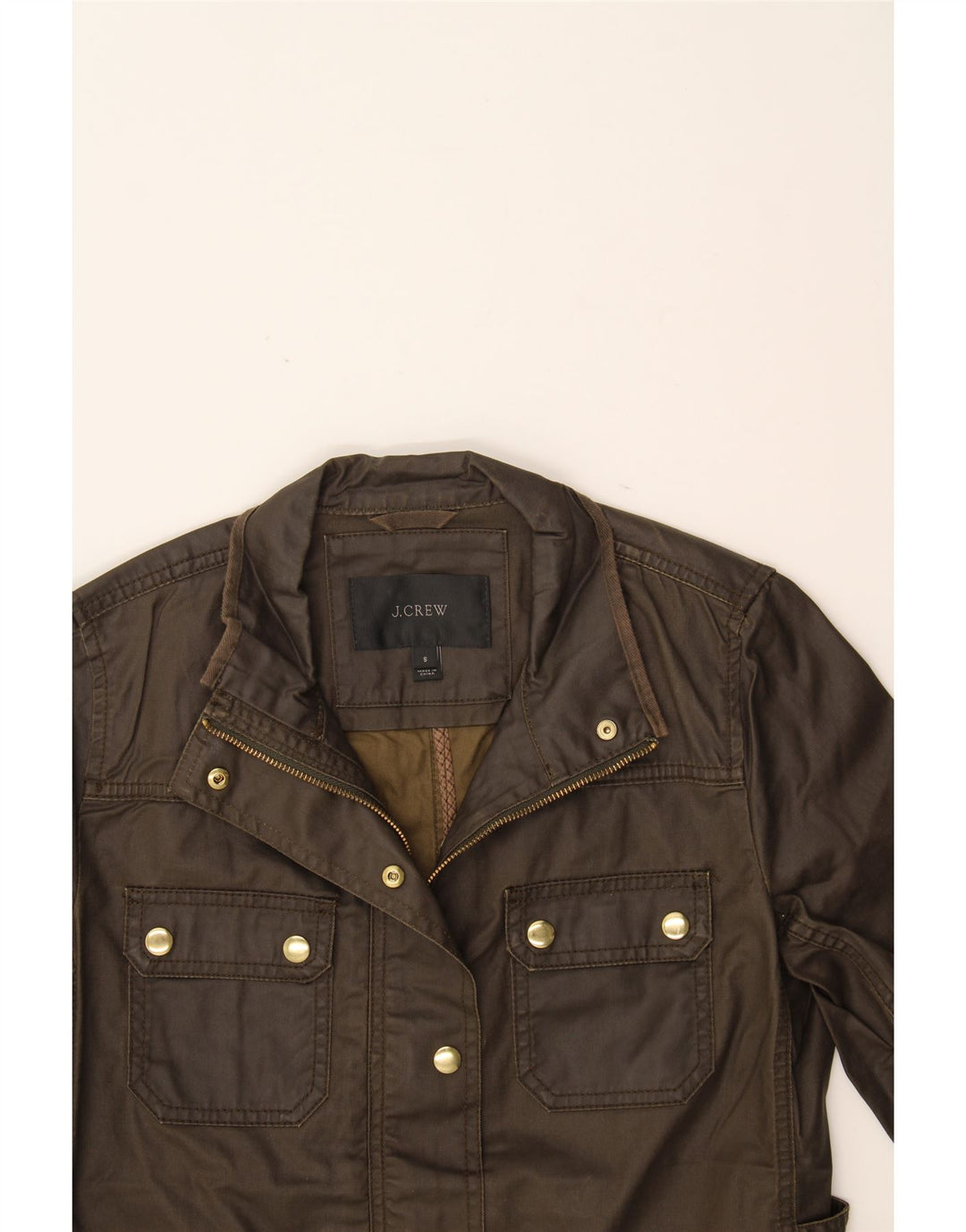 J. CREW Chaqueta utilitaria para mujer UK 10 Small Brown Cotton