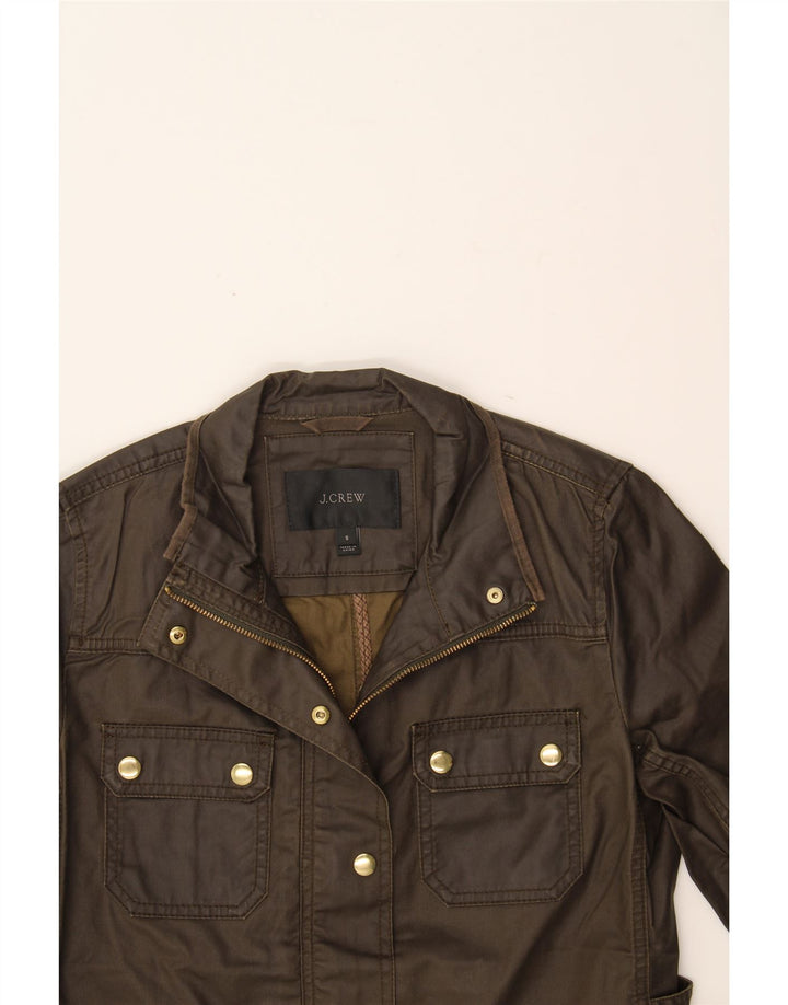 J. CREW Chaqueta utilitaria para mujer UK 10 Small Brown Cotton