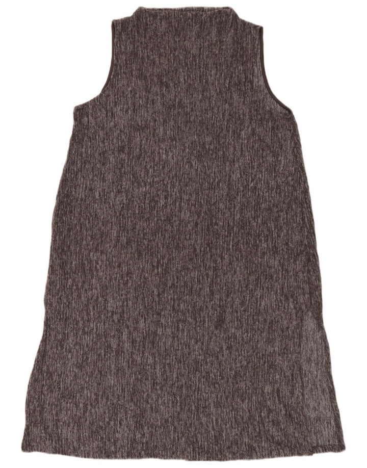 Zara Vestido básico sin mangas para mujer UK 46 Poliéster moteado gris grande