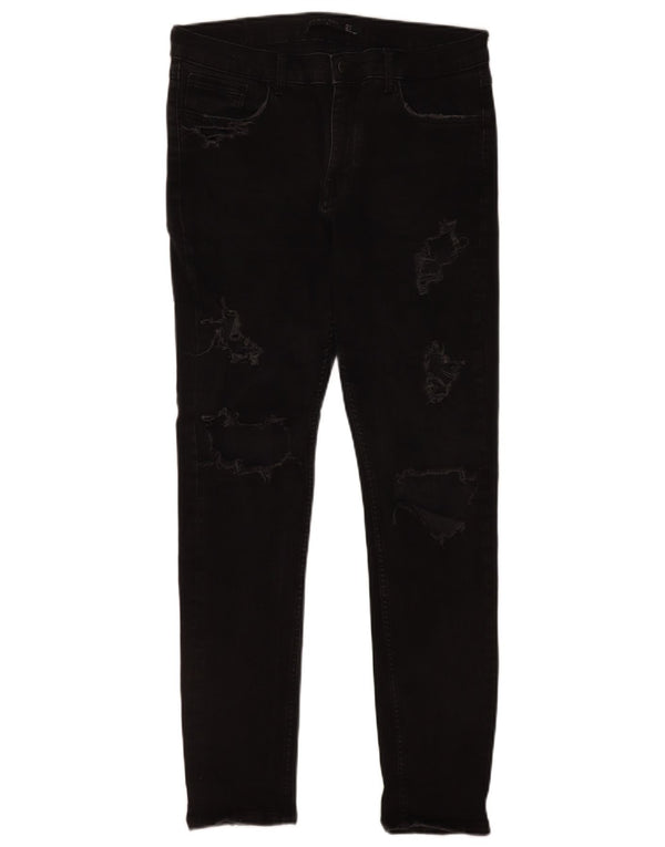 Zara Jeans ajustados desgastados para hombre EU 40 Medium W31 L29 Negro
