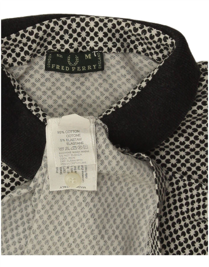 FRED PERRY Polo para mujer Reino Unido 12 Algodón floral azul marino mediano