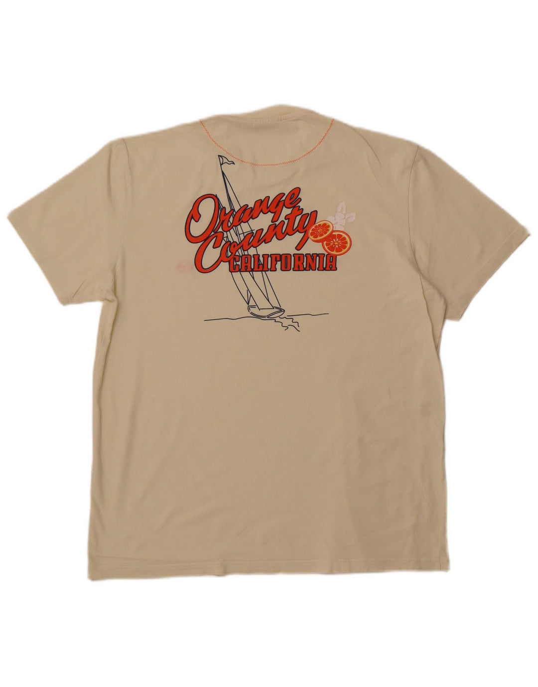 SERGIO TACCHINI Camiseta gráfica para hombre Top XL Algodón blanco roto