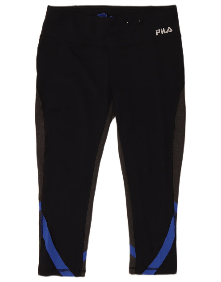 Fila Leggings Capri para mujer UK 44 Poliéster con bloques de color negro mediano