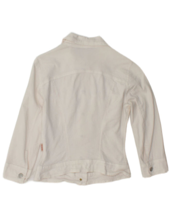 Liu Jo Chaqueta vaquera corta de manga 3/4 para mujer UK 6 XS Algodón blanco