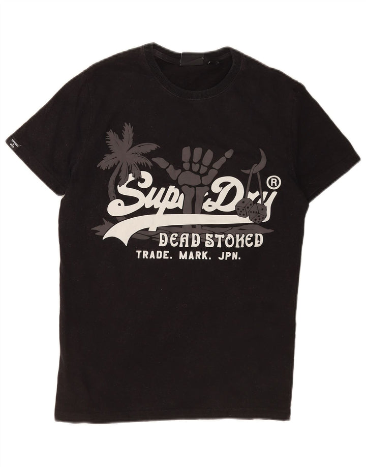 Superdry Camiseta con gráfico gráfico para hombre, talla pequeña, negro