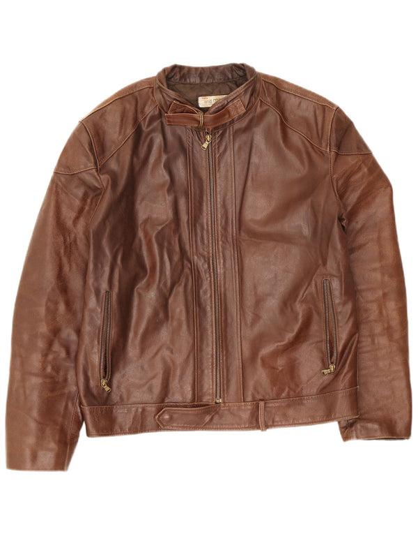 Bata Chaqueta de cuero para hombre IT 52 XL Cuero marrón