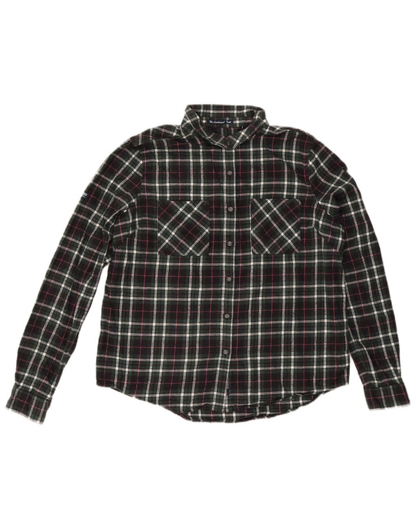 Superdry Camisa de franela para mujer UK 46 Algodón a cuadros verdes grande