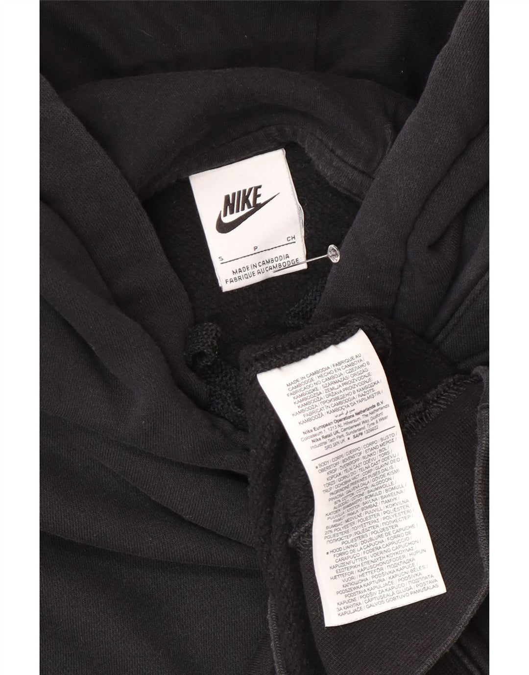 Nike - Sudadera con capucha para hombre, talla pequeña, algodón negro