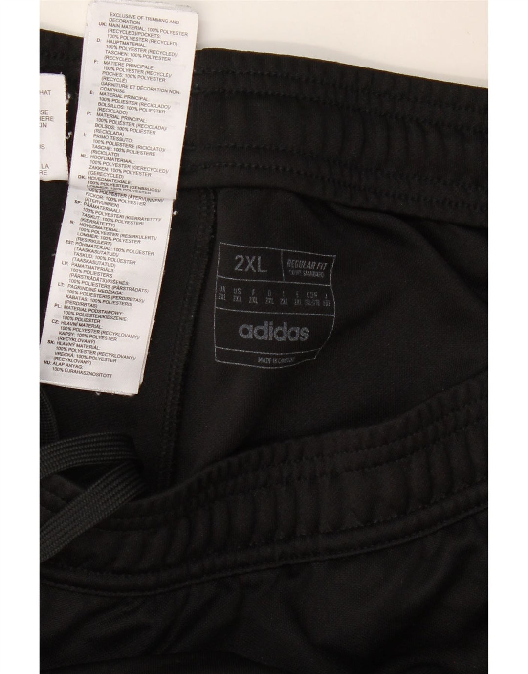 ADIDAS Pantalón de chándal de ajuste regular para hombre 2XL Poliéster negro