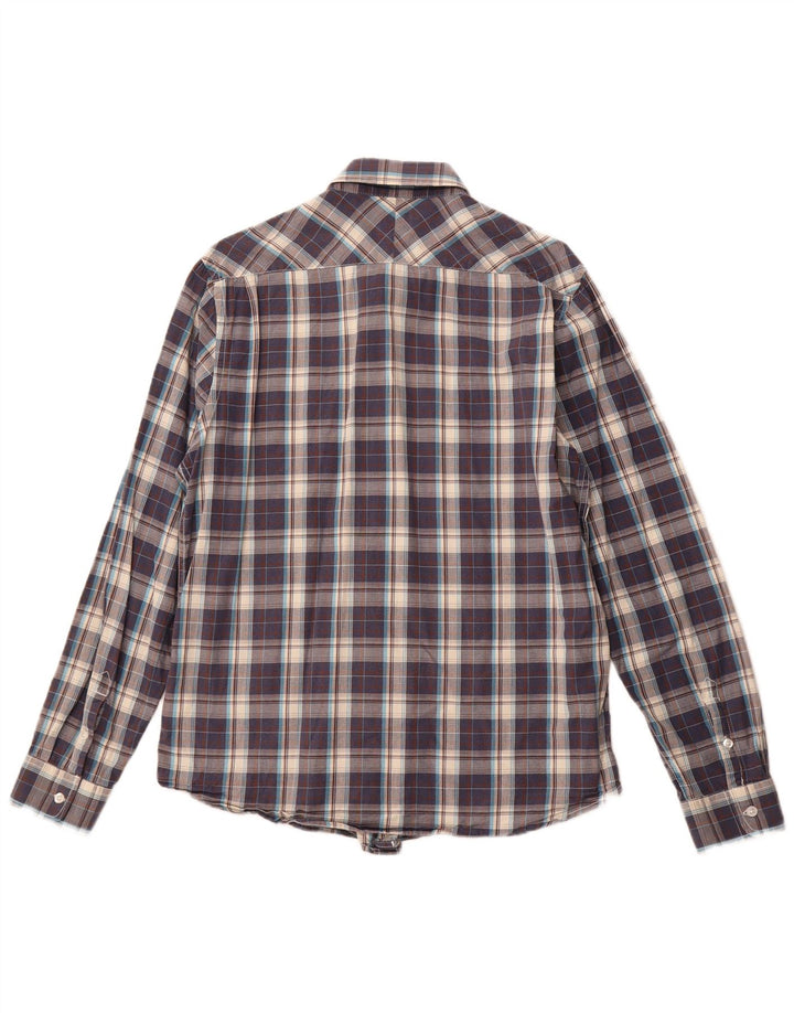 Camisa LEE para hombre de algodón a cuadros azul marino grande