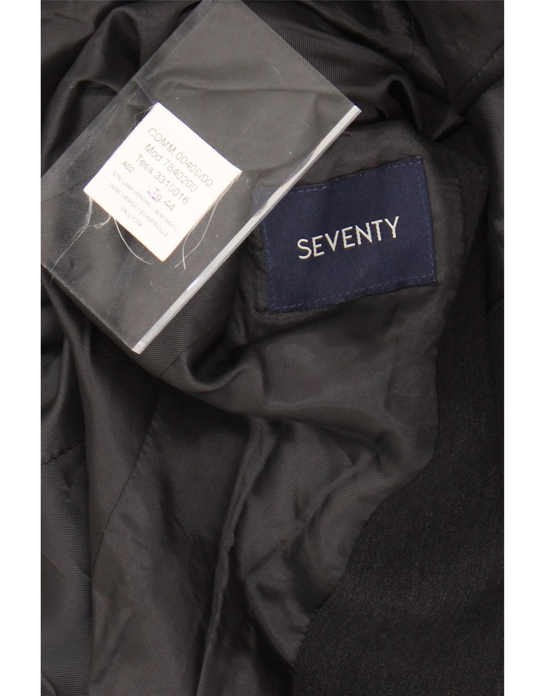 SEVENTY Chaqueta Blazer para Mujer IT 44 Mediana Negra Lana Nueva