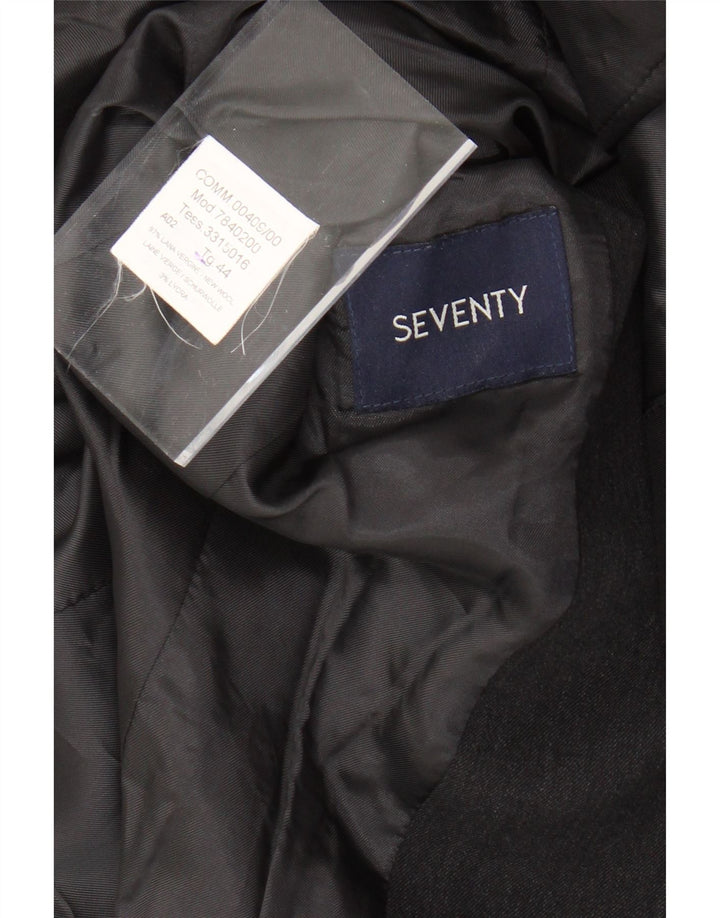 SEVENTY Chaqueta Blazer para Mujer IT 44 Mediana Negra Lana Nueva