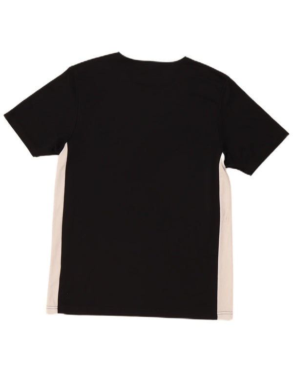 Adidas Hombre Climalite Camiseta Top Medio Negro Colorblock Poliéster