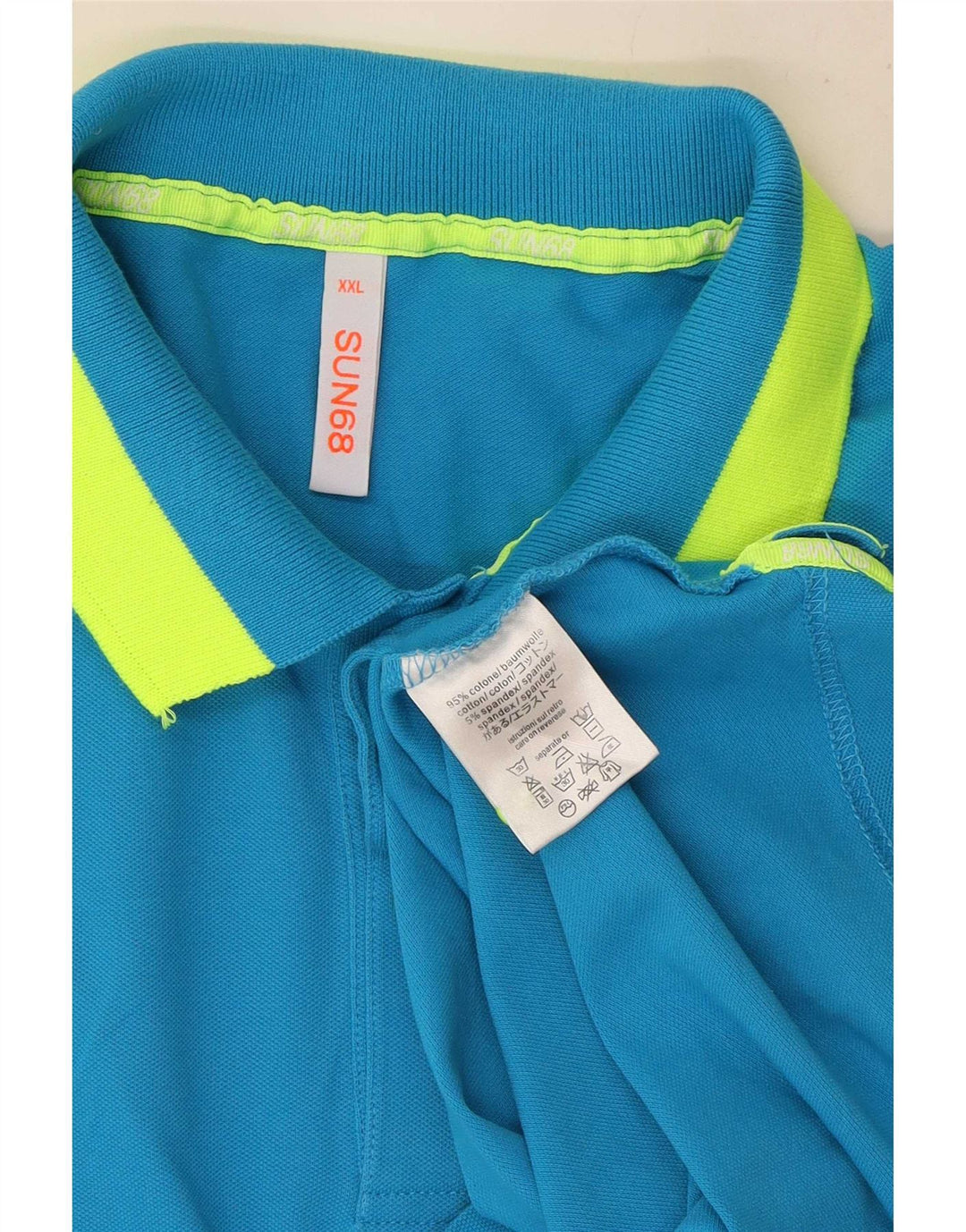 Sun68 Polo para hombre 2XL Algodón color block azul
