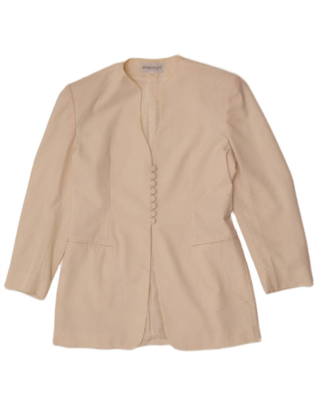 Sportstaff Chaqueta tipo blazer para mujer IT 46 Poliéster blanco grande