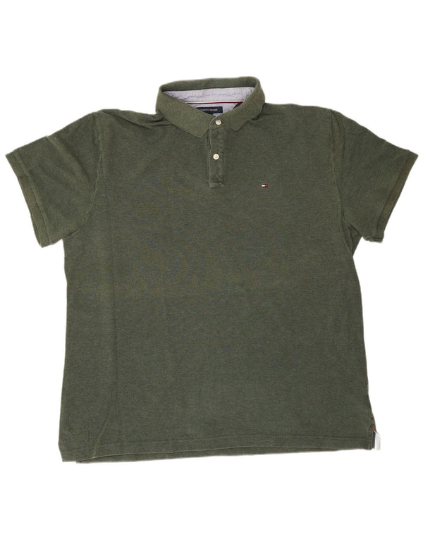Tommy Hilfiger Mens Custom Fit Polo Shirt 2XL Green Cotton