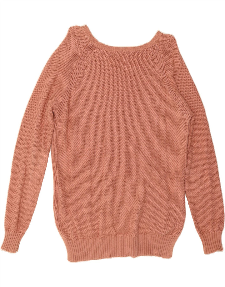 BENETTON Womens Oversized Boat Neck Jumper Sweater UK 14 Medium Pink Vintage Benetton and Second-Hand Benetton from Messina Hembry 
