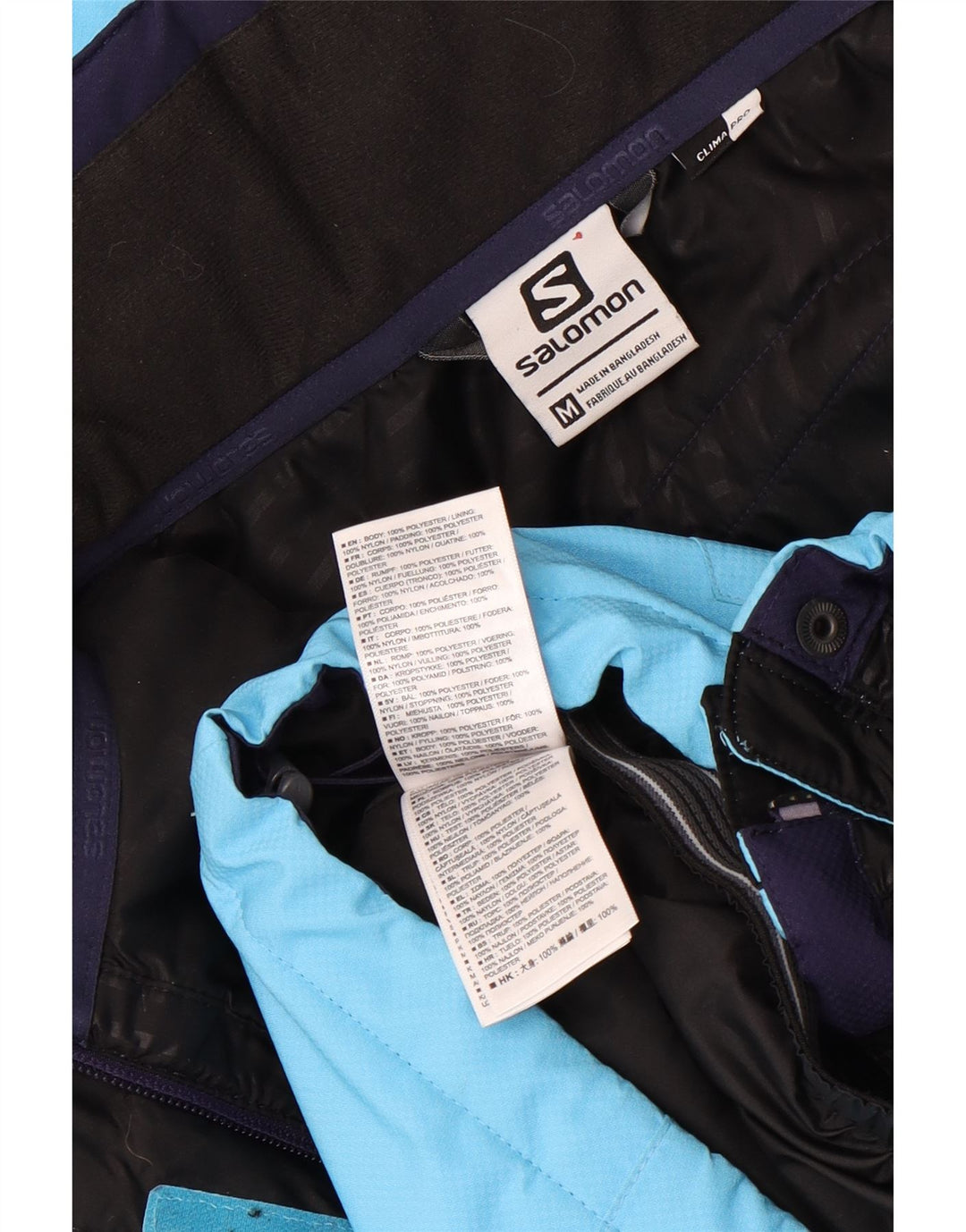 Salomon Chaqueta de esquí con capucha para mujer UK 44 Poliéster azul medio