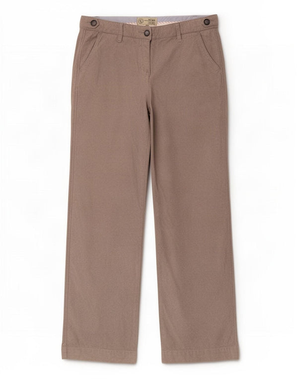 Pantalones chinos rectos para mujer de Fat Face UK 12 Medium W30 L31 Algodón beige