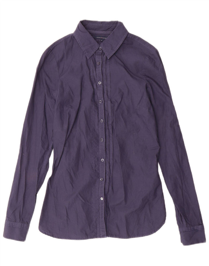 Tommy Hilfiger Camisa para mujer US 4 Small Azul marino Algodón
