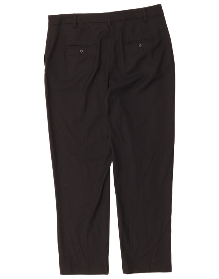 MARKS & SPENCER Pantalones chinos relajados para mujer UK 40 Large W36 L30 Negro