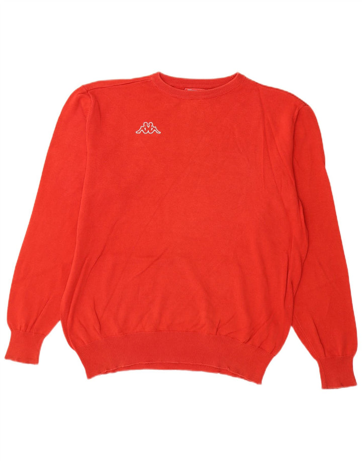 Kappa Mens Crew Neck Jumper Sweater Large Rojo Algodón