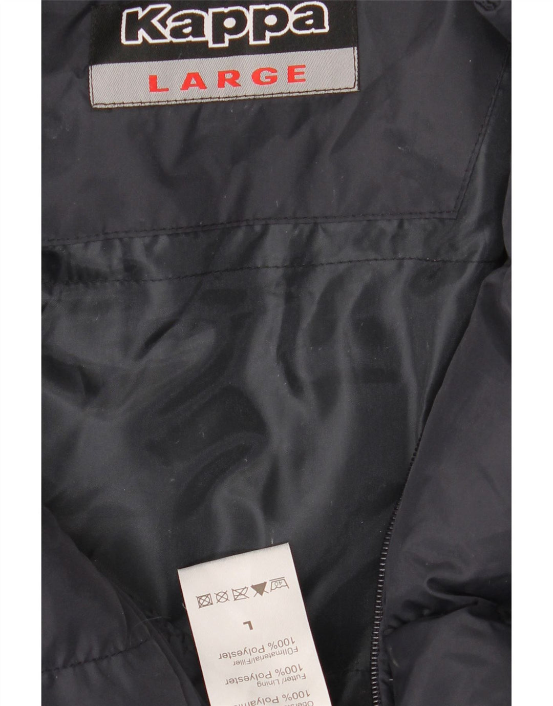 KAPPA Chaqueta acolchada gráfica para hombre UK 40 Large Poliéster azul marino