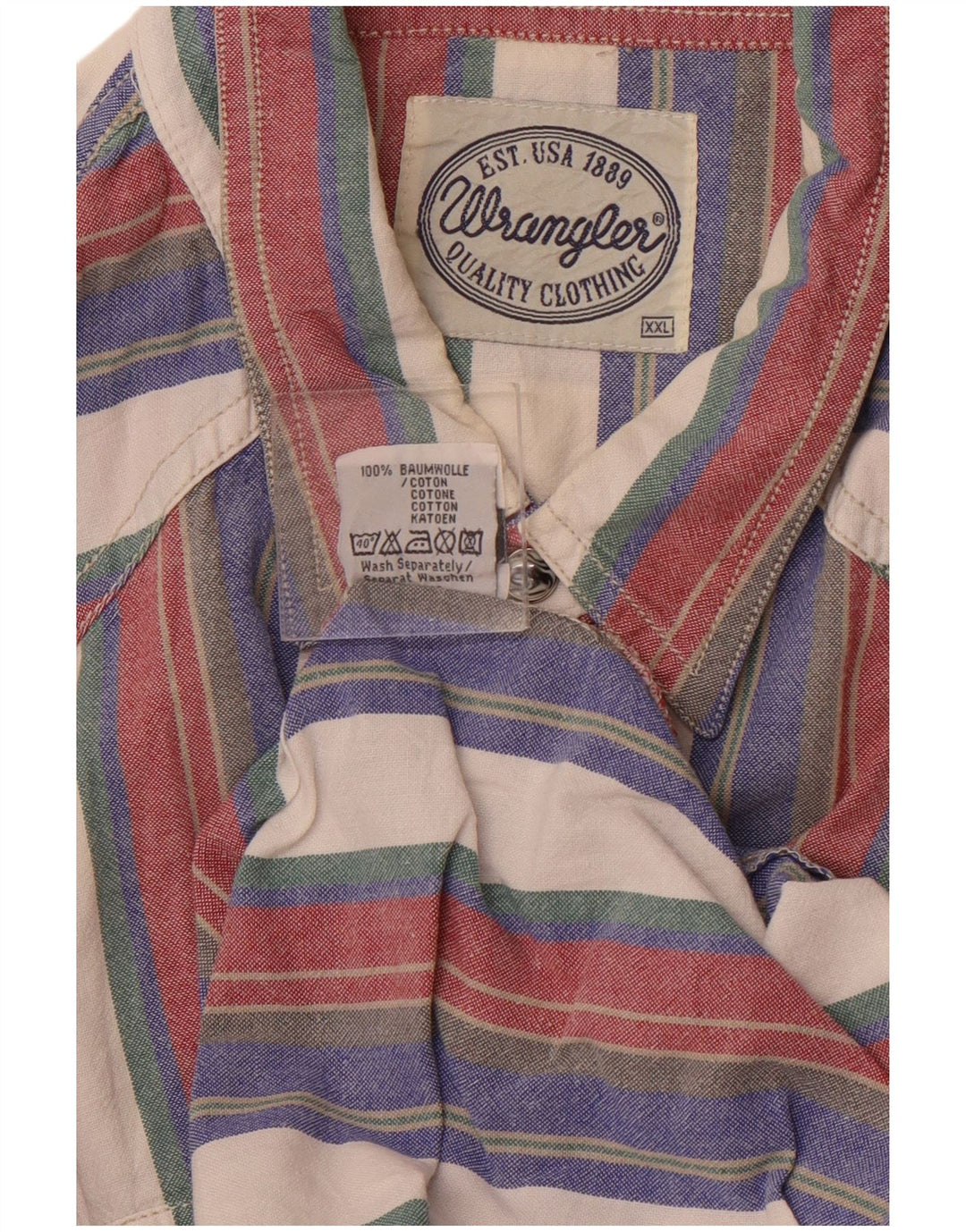 WRANGLER Camisa de hombre 2XL Algodón a rayas multicolor