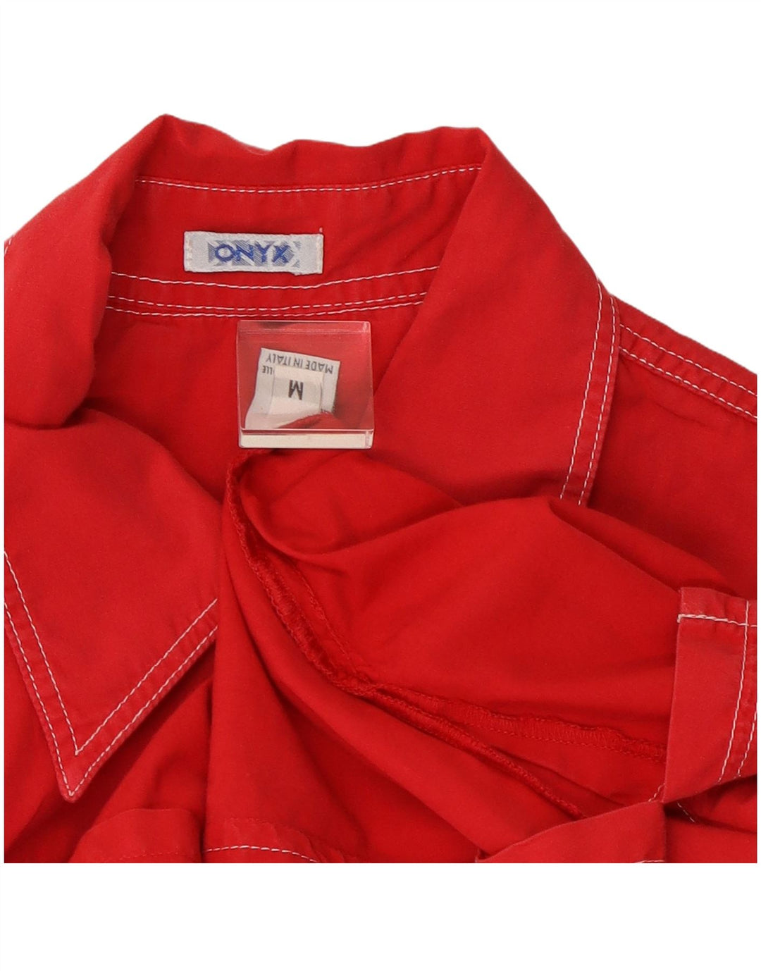Onyx Camisa de manga corta para mujer UK 12 Medium Red Cotton