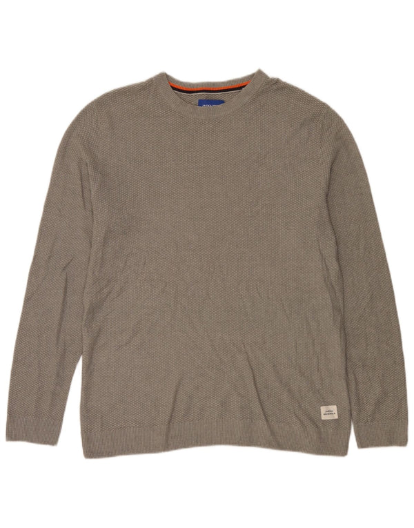 Jack & Jones Hombre Boat Neck Jumper Sweater XL Gris Algodón