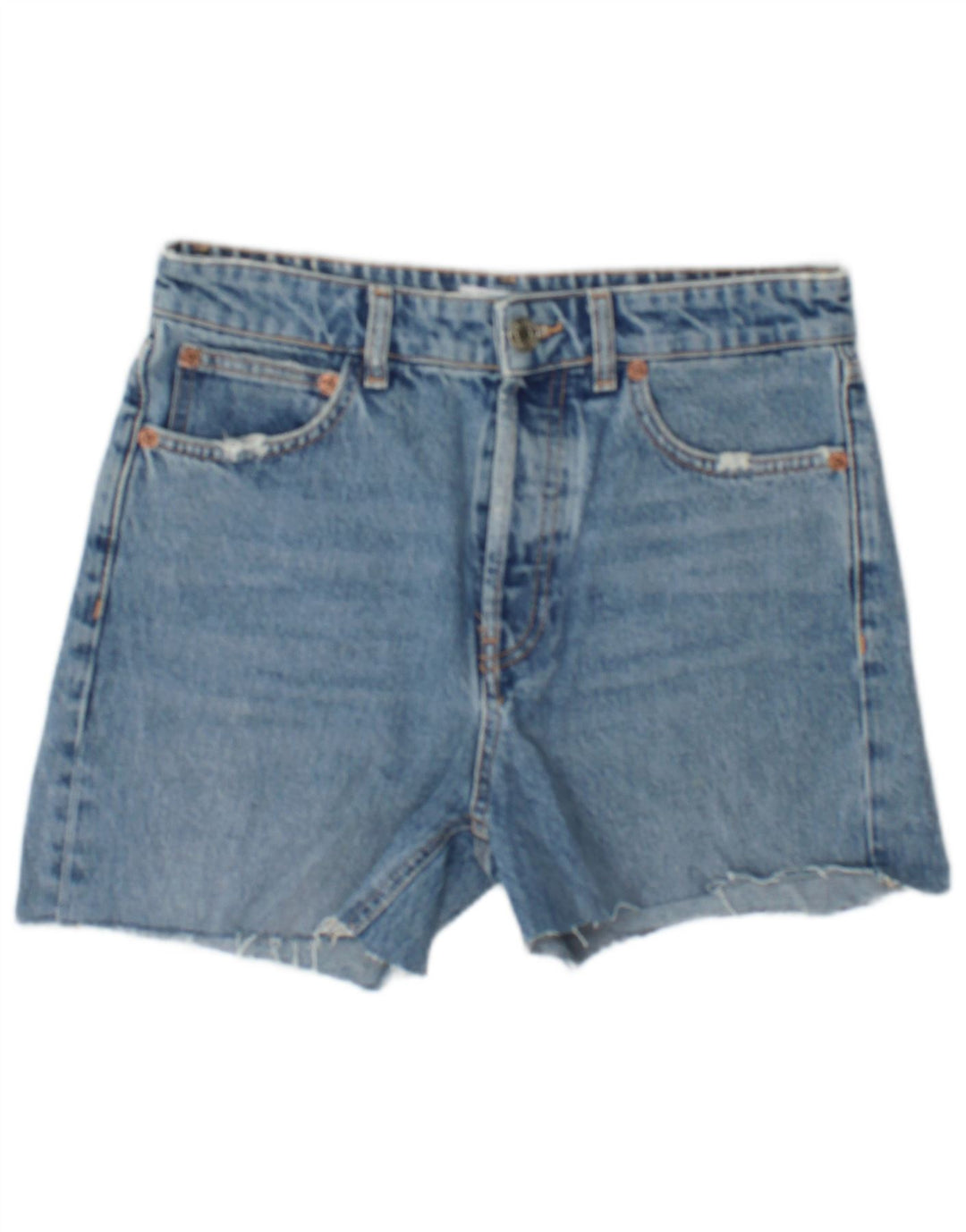 Zara Shorts De Mezclilla Para Mujer EU 38 Small W28 Azul