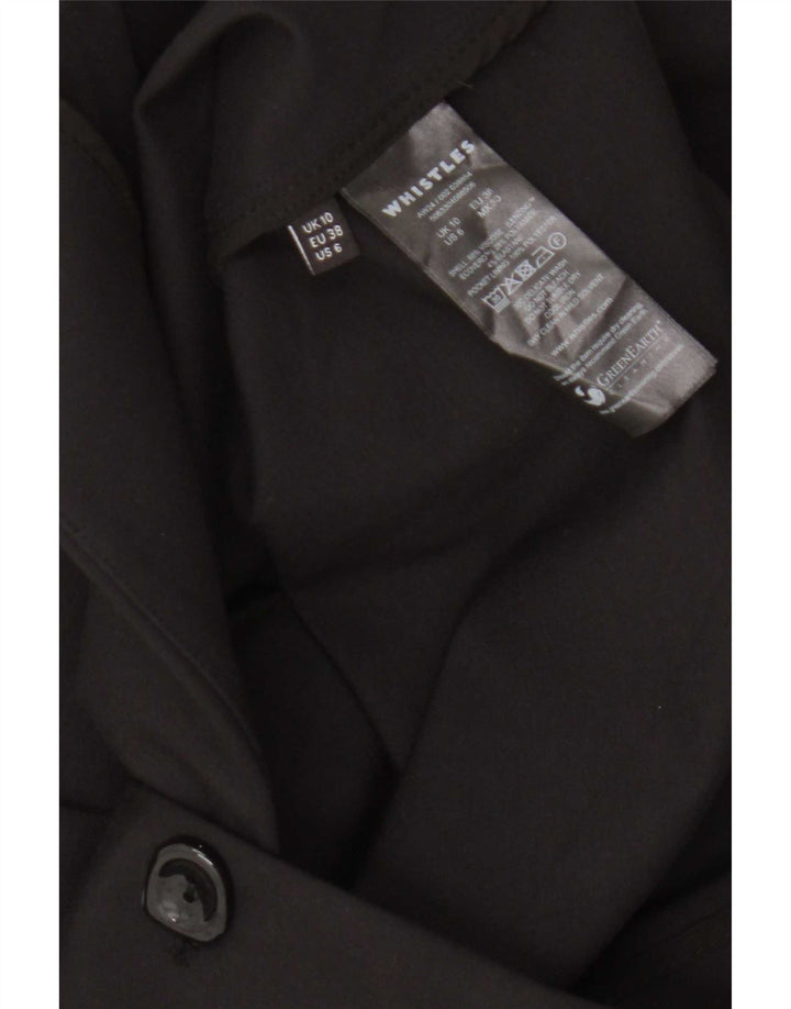 Whistles Chaqueta tipo blazer corta con 3 botones para mujer UK 10 Small Viscosa negra