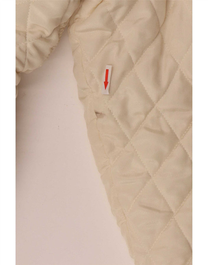 Vintage mujer chaqueta acolchada Reino Unido 14 medio blanco apagado