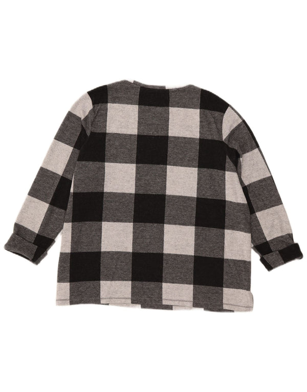 Marks & Spencer Top para mujer manga 3/4 UK 40 XL Poliéster a cuadros negro