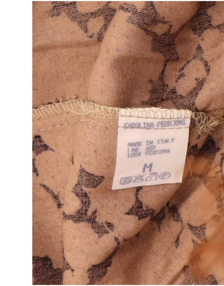 VINTAGE Mujer A-Line Falda Mediana W30 Viscosa Floral Marrón