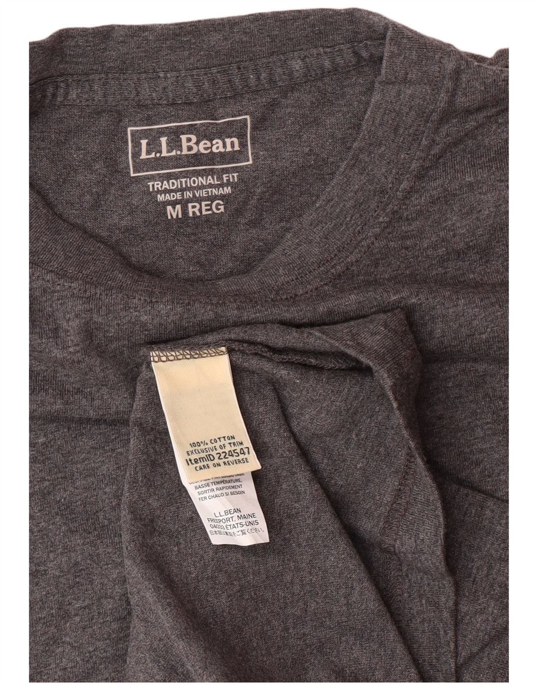 L.L.BEAN Camiseta de ajuste tradicional para hombre Top de algodón gris medio