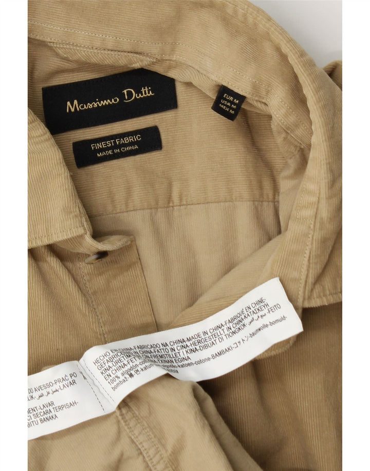Camisa Massimo Dutti Hombre Pana Algodón Beige Medio