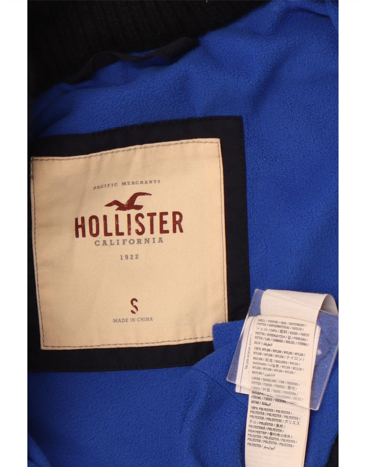 HOLLISTER Chaqueta cortavientos con capucha para mujer UK 10 Small Azul marino Nylon