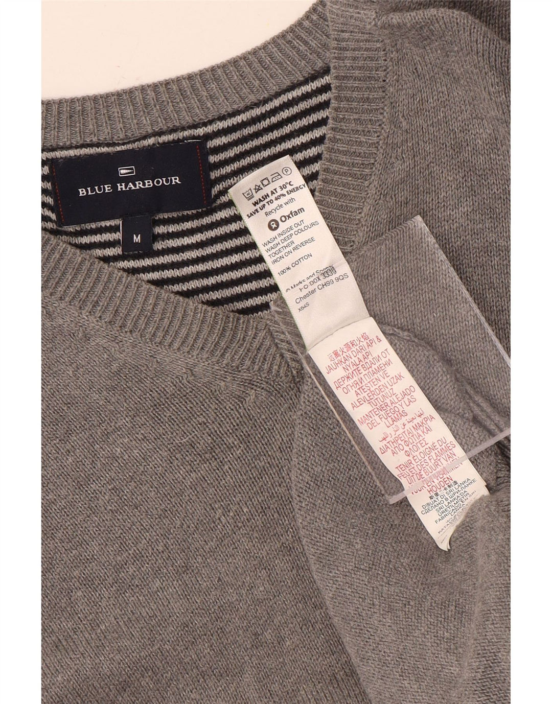 Marks & Spencer Jersey con Cuello en V Azul Harbor para Hombre Algodón Gris Medio