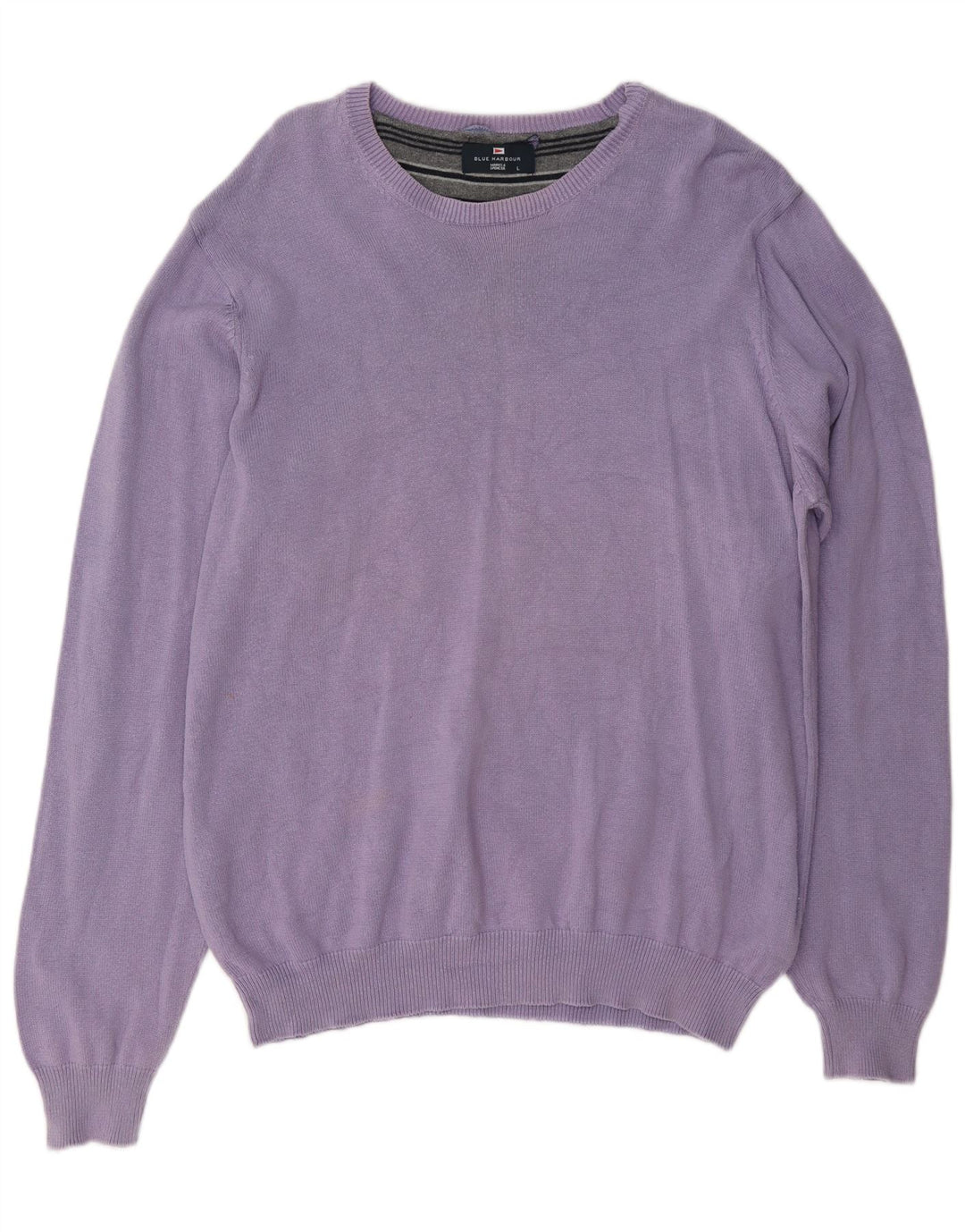 Marks & Spencer Suéter tipo jersey con cuello barco en azul Harbor para hombre, talla grande, color morado