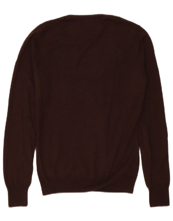 Massimo Dutti Jersey con Cuello en V para Mujer UK 40 Small Seda Marrón