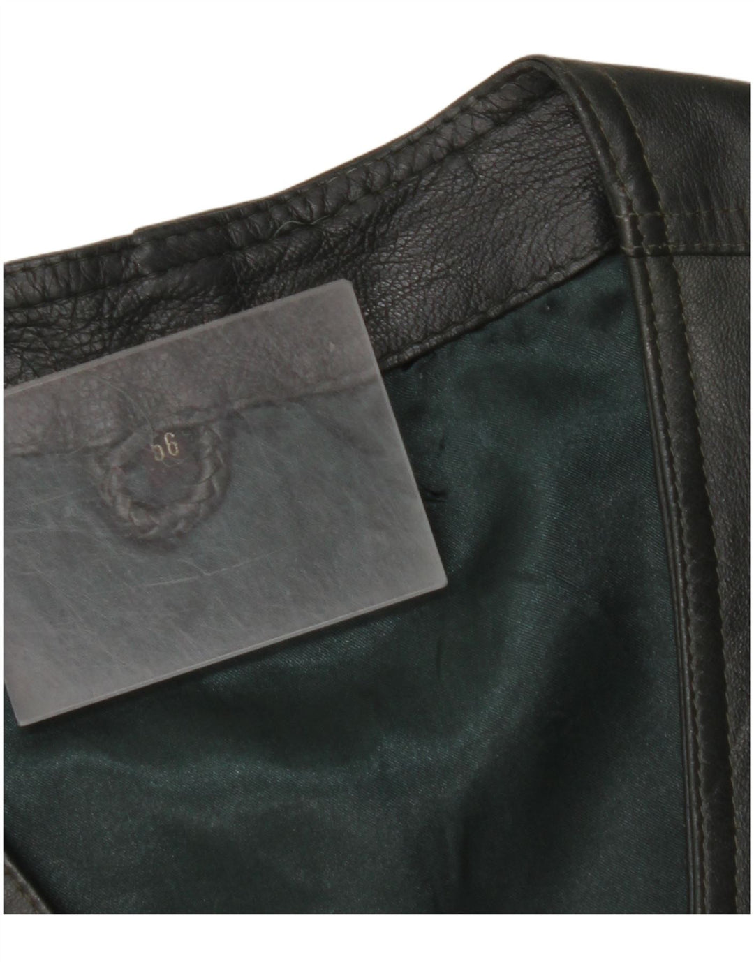 VINTAGE Chaleco de cuero para hombre IT 56 2XL Cuero caqui