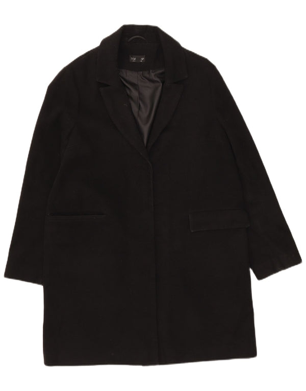 Topshop Abrigo abierto para mujer UK 10 Small Poliéster negro
