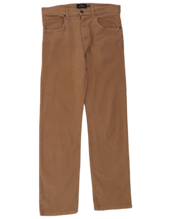 Marks & Spencer Pantalones casuales rectos Blue Harbor para hombre W32 L33 Beige