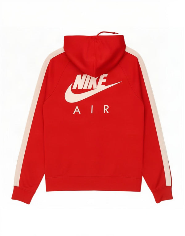 Nike - Sudadera con capucha y cremallera gráfica para hombre, talla pequeña, color rojo, poliéster