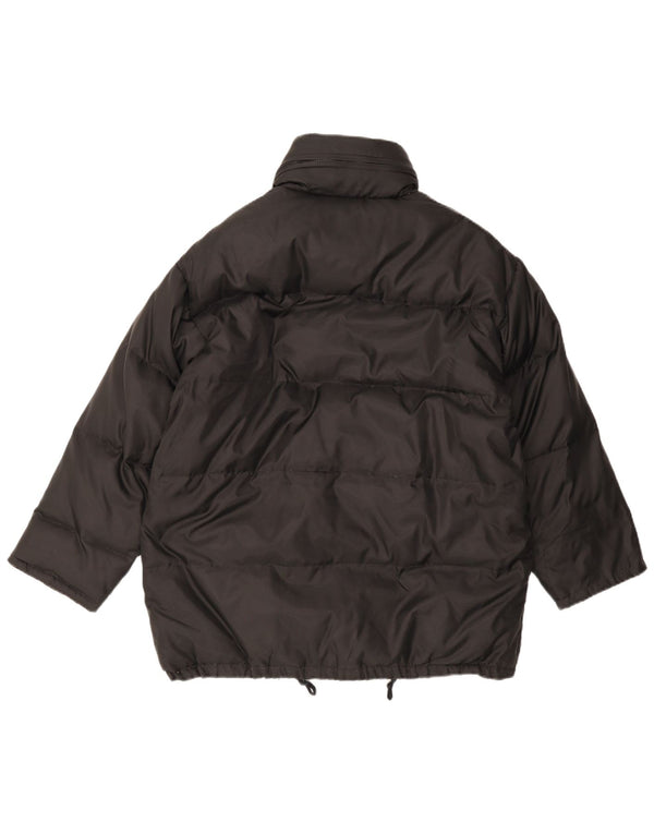 Vintage mujer abrigo acolchado de gran tamaño Reino Unido 6 XS nailon negro